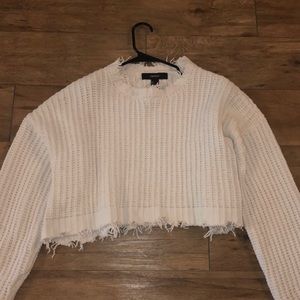 Cropped Distressed Sweater